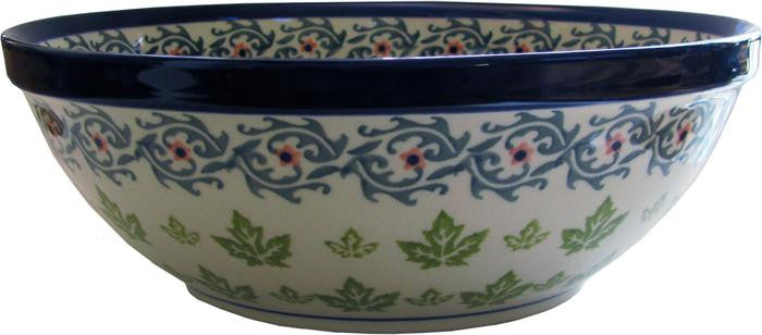 Boleslawiec Polish Pottery UNIKAT Serving or Mixing Bowl "Vermont"