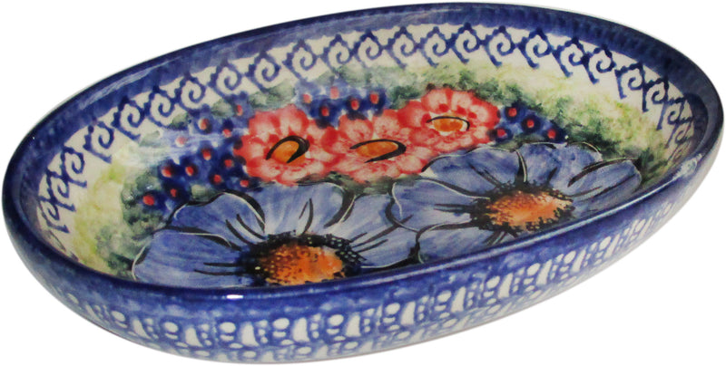 Boleslawiec Polish Pottery UNIKAT Small Oval Baker "Isabelle"