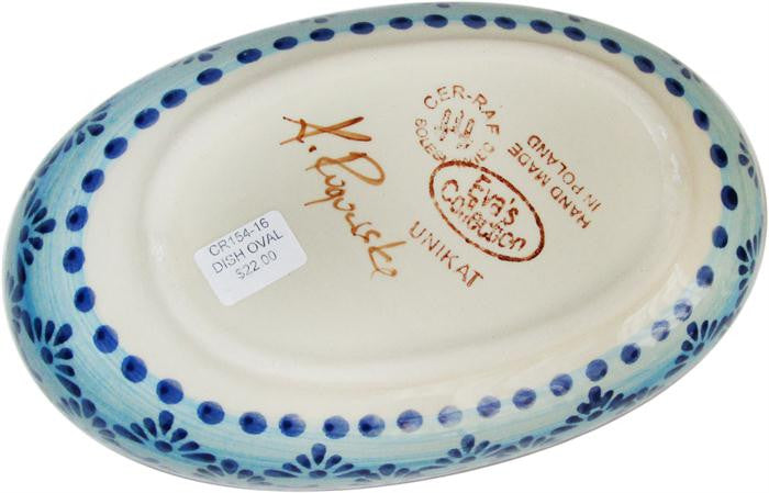 Boleslawiec Polish Pottery UNIKAT Small Oval Baking Dish "Veronica"