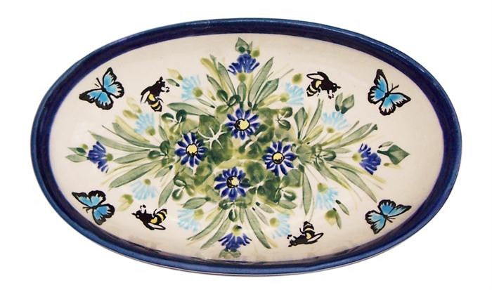 Boleslawiec Polish Pottery UNIKAT Small Oval Baking Dish "Serenity"