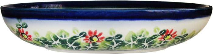 Boleslawiec Polish Pottery UNIKAT Small Oval Baker "Spring"