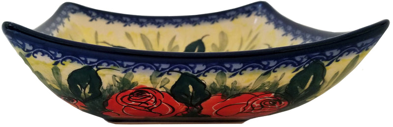 Boleslawiec Polish Pottery Unikat medium Serving Bowl "Rose Garden"
