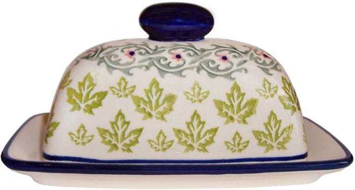 Boleslawiec Polish Pottery UNIKAT American Style Butter Dish "Vermont"