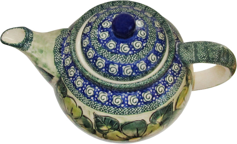 Boleslawiec Polish Pottery UNIKAT Teapot Coffee Pot "Green Garden"