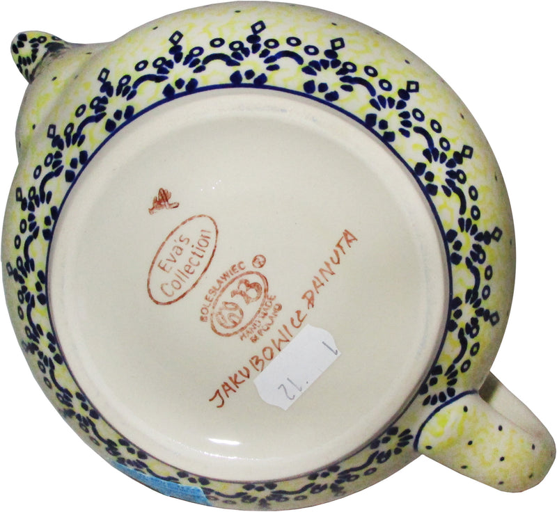 Boleslawiec Stoneware Polish Pottery Teapot Coffee Pot "Lace"