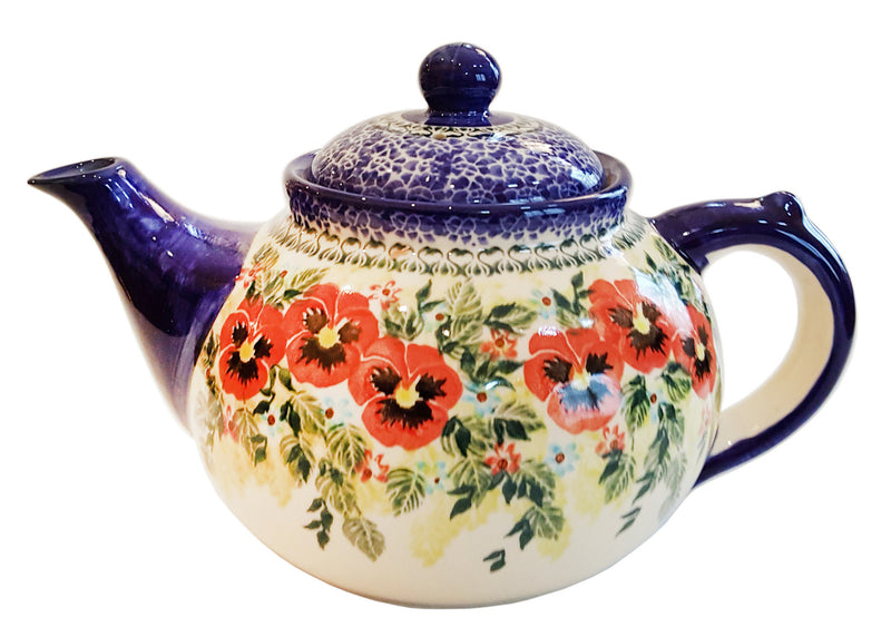 Boleslawiec Stoneware Polish Pottery UNIKAT Teapot Coffee Pot "Summer Day"