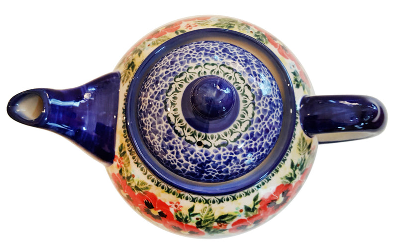Boleslawiec Stoneware Polish Pottery UNIKAT Teapot Coffee Pot "Summer Day"
