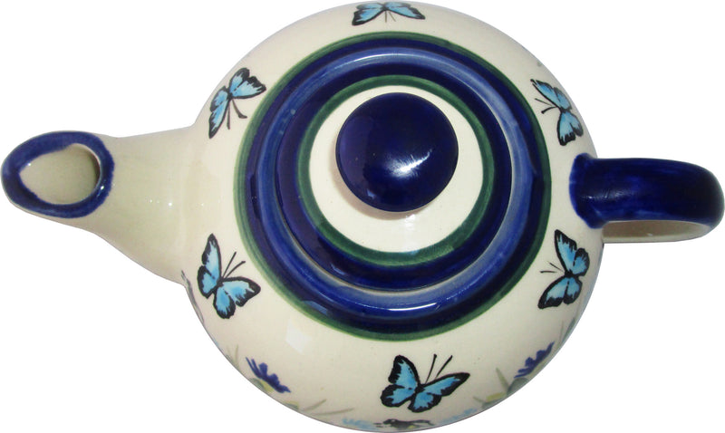 Boleslawiec Polish Pottery UNIKAT Small 16 oz Teapot Coffee Pot "Serenity"