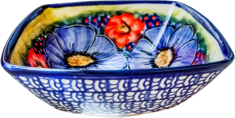 Boleslawiec Polish Pottery Unikat Serving or Ice Cream Square Bowl "Isabelle"