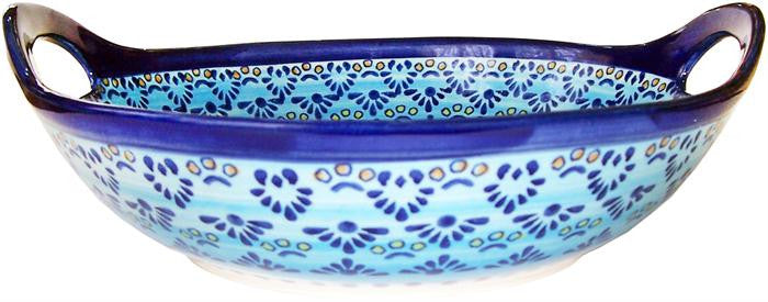 Boleslawiec Polish Pottery UNIKAT Large Serving Bowl with Handles "Veronica"