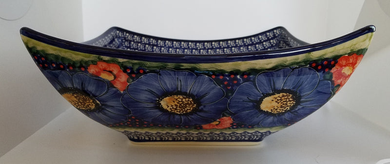 Boleslawiec Polish Pottery Unikat Square Serving Bowl "Isabelle"