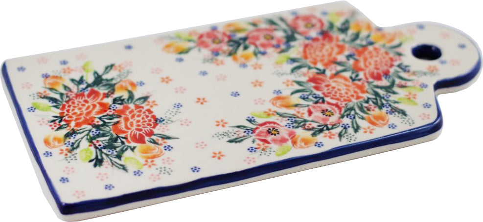 Boleslawiec Polish Pottery UNIKAT Cutting Board or Trivet "Lace"