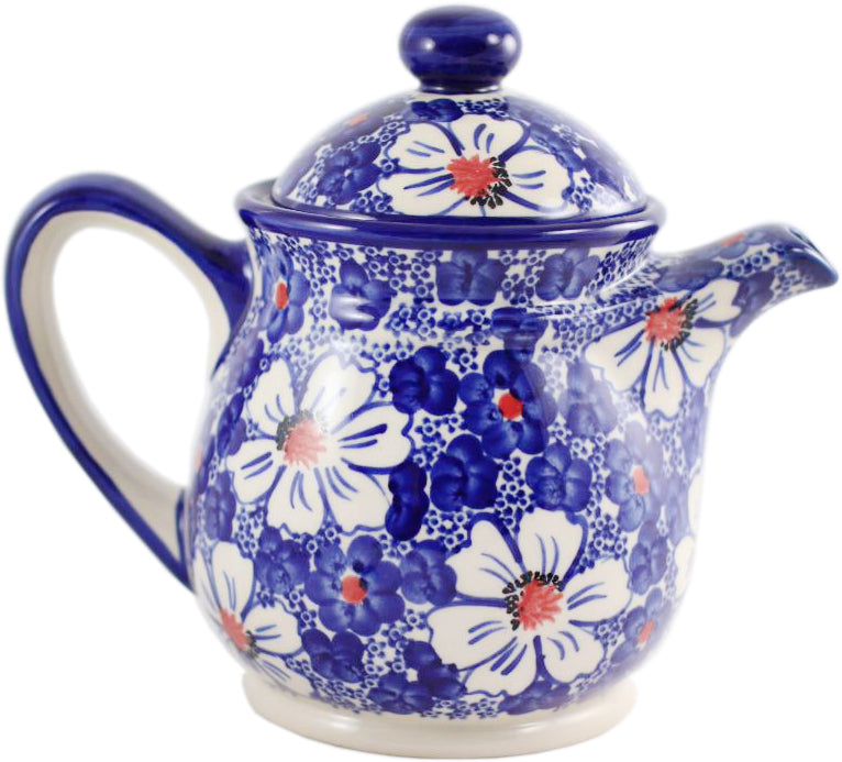 Boleslawiec Polish Pottery UNIKAT 42 oz Teapot Coffee Pot "Haylee Daisy"