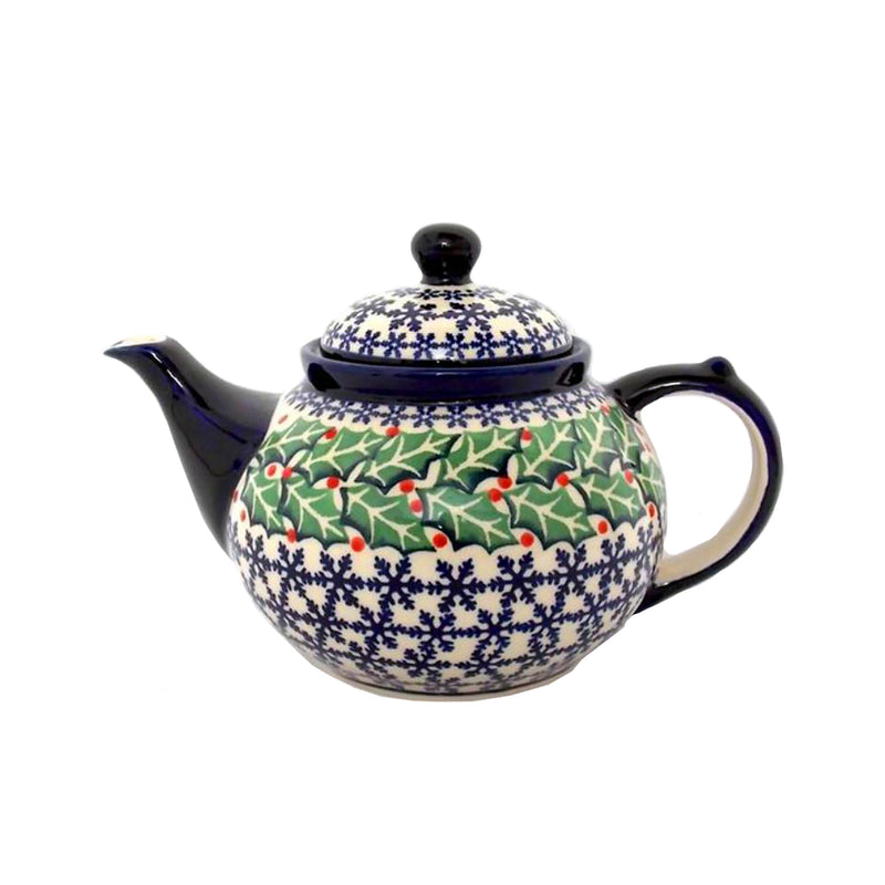Boleslawiec Stoneware Polish Pottery UNIKAT Teapot Coffee Pot "Holly"