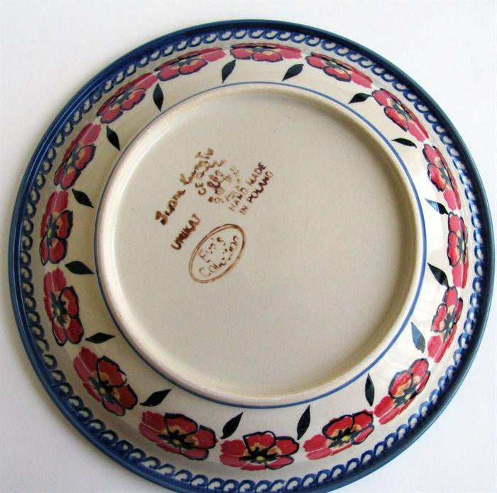 Boleslawiec Polish Pottery UNIKAT Soup or Pasta Plate "Jazzy"