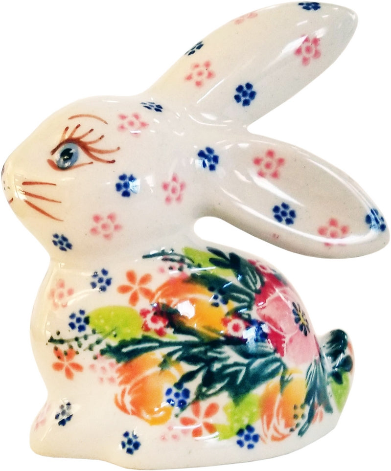 Boleslawiec Polish Pottery UNIKAT Easter Bunny Decoration 1 "Garden Romance"