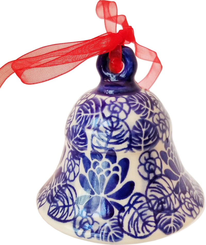 Boleslawiec Polish Pottery UNIKAT Christmas Bell Ornament "Madeline"