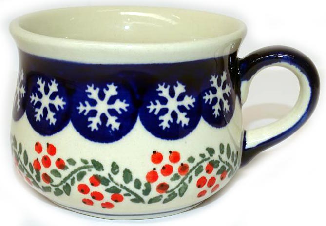 Boleslawiec Polish Pottery Expresso Cup "Red Berries"