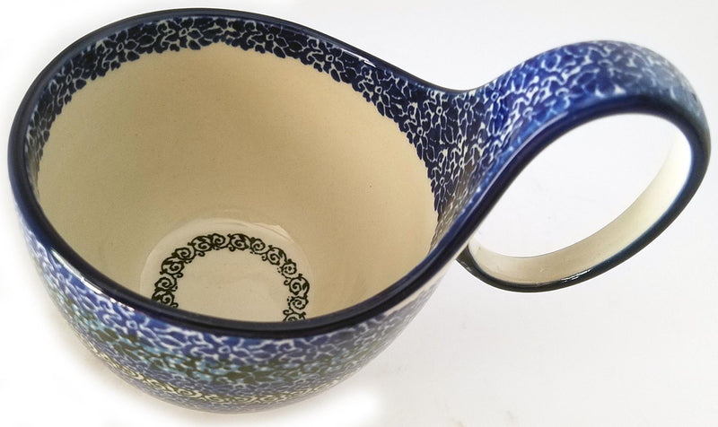 Boleslawiec Polish Pottery Bowl with Loop Handle CA 1514