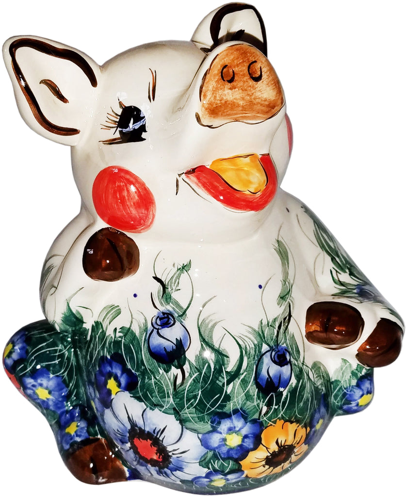 Boleslawiec Polish Pottery Piggy Bank Statuette - Thumbnail 2