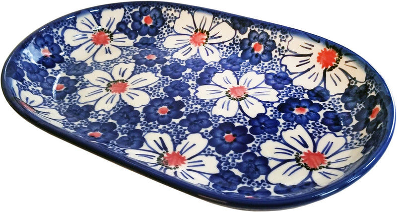 Boleslawiec Polish Pottery UNIKAT Serving Platter "Haylee Daisy" from Eva&