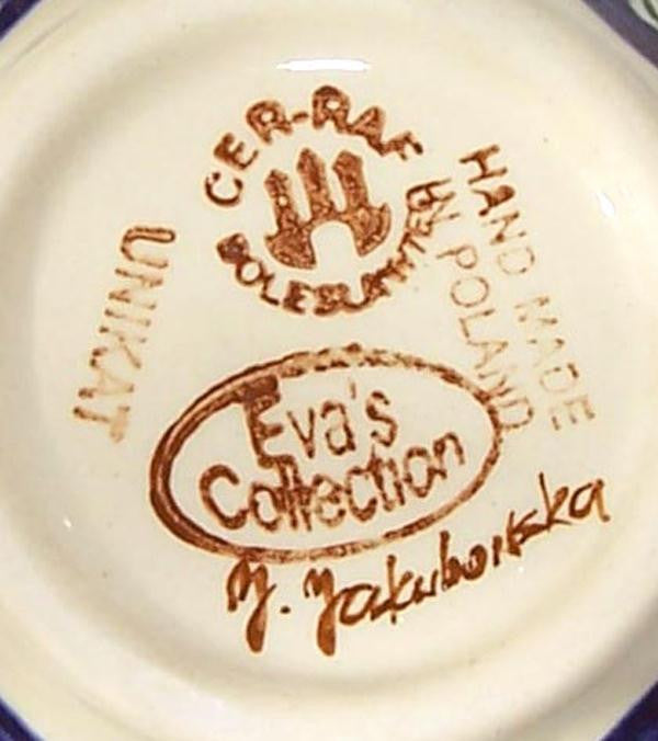 Boleslawiec Polish Pottery UNIKAT Ice Cream Scalloped Bowl "Isabelle"