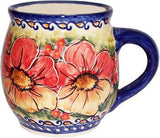 Boleslawiec Polish Pottery UNIKAT 16oz Coffee or Tea Bubble Mug "Flower Field"