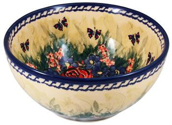 Polish Pottery Cereal of Chili BowlWild Roses