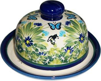 Polish Pottery Covered Butter or Cheese DishSerenity