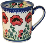 Boleslawiec Polish Pottery UNIKAT Coffee Cup or Tea Mug "Poppy Field"