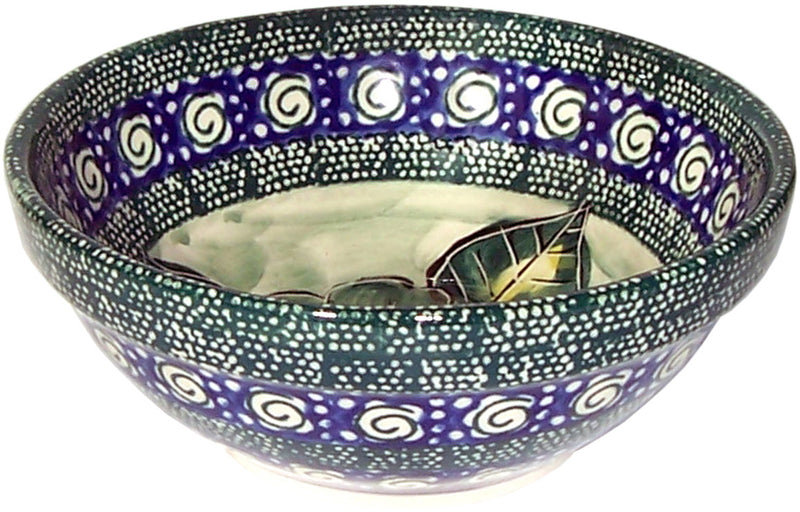 Boleslawiec Polish Pottery UNIKAT Mini Bowl "Green Garden"