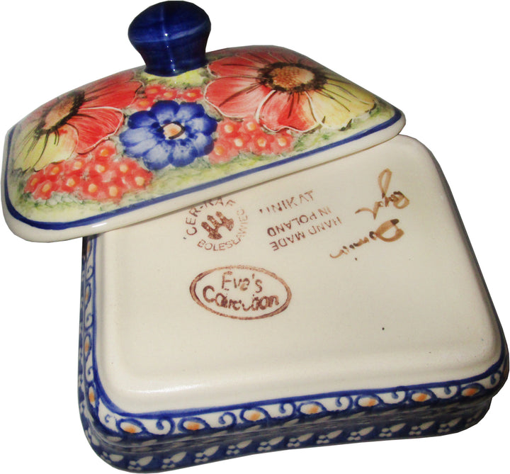 Boleslawiec Polish Pottery UNIKAT Butter Dish, Serving or Storage