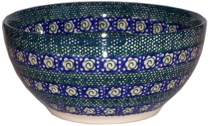 Boleslawiec Polish Pottery UNIKAT Cereal or Chili Serving Bowl "Green Garden"