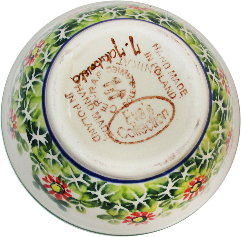 Boleslawiec Polish Pottery UNIKAT Ice Cream or Condiment Bowl "Spring"