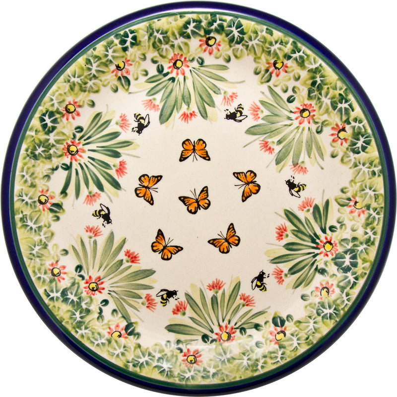 Boleslawiec Polish Pottery UNIKAT 10.5" Dinner Serving Plate "Spring"