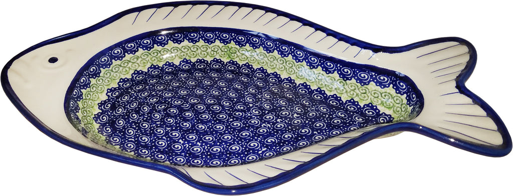 Boleslawiec Polish Pottery Fish Shaped Serving Platter "Alex"