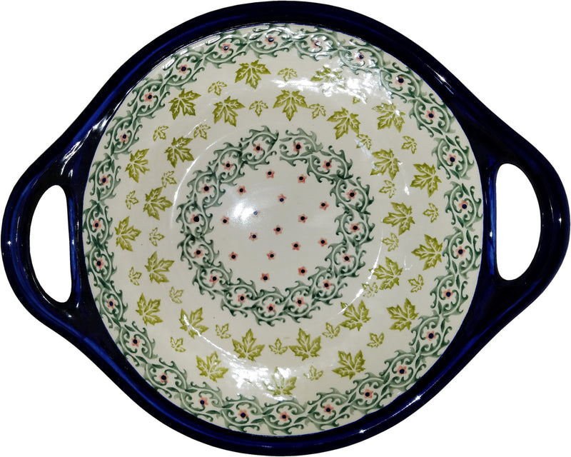 Boleslawiec Polish Pottery UNIKAT Large Bowl with Handles "Vermont"