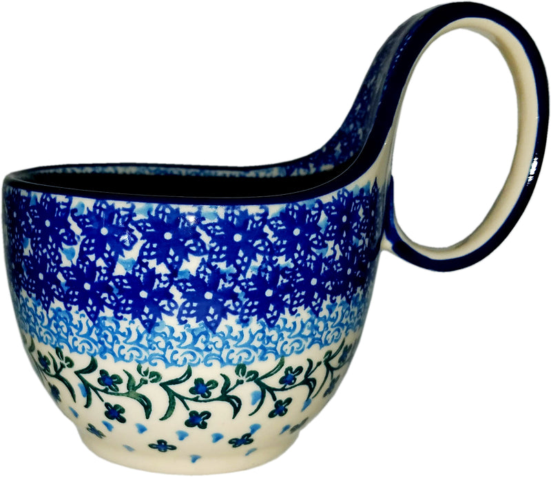 Boleslawiec Polish Pottery Bowl with Loop Handle CA 1881