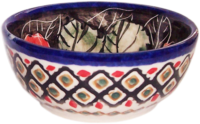 Boleslawiec Polish Pottery UNIKAT Mini Bowl "Red Garden"