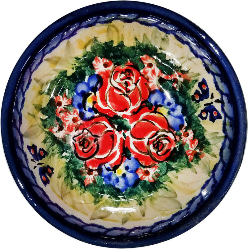 Boleslawiec Polish Pottery UNIKAT Mini Bowl "Wild Roses"