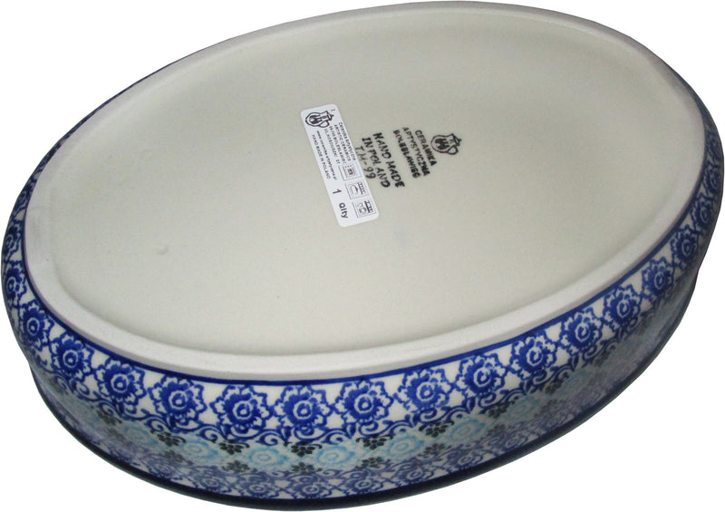 Boleslawiec Polish Pottery Oval Serving Dish and Serving Platter Ceramika Artystyczna 1478