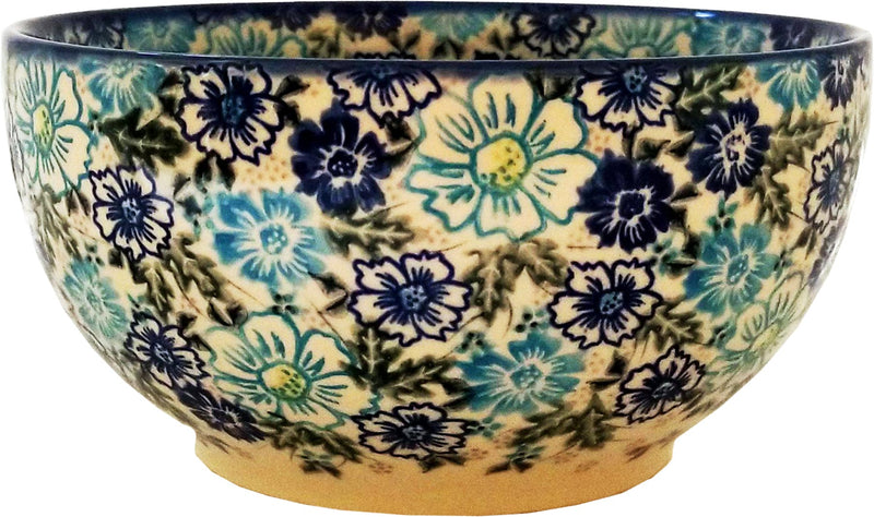 Boleslawiec Polish Pottery Mixing or Serving Bowl Unikat "April" by Eva&