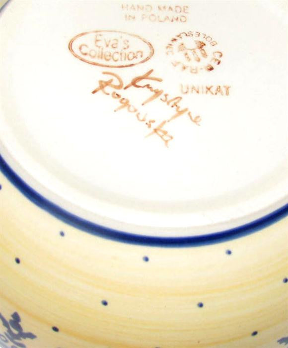 Boleslawiec Polish Pottery UNIKAT Pasta or Soup Serving Bowl "Lace"