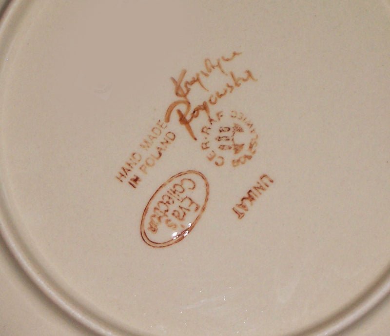 Boleslawiec Polish Pottery UNIKAT Soup or Pasta Plate "Wild Field"