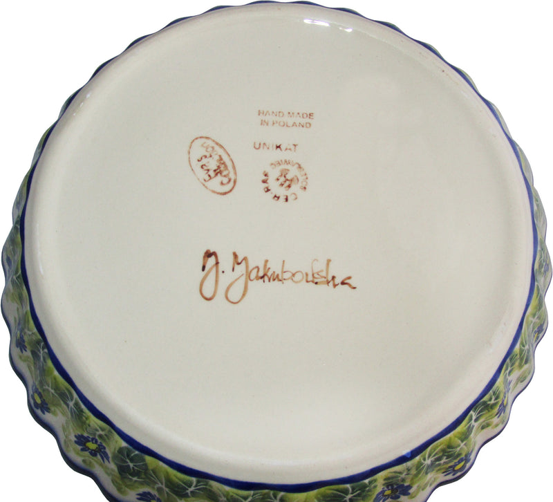 Boleslawiec Polish Pottery UNIKAT Pie Plate or Quiche Baker "Serenity"