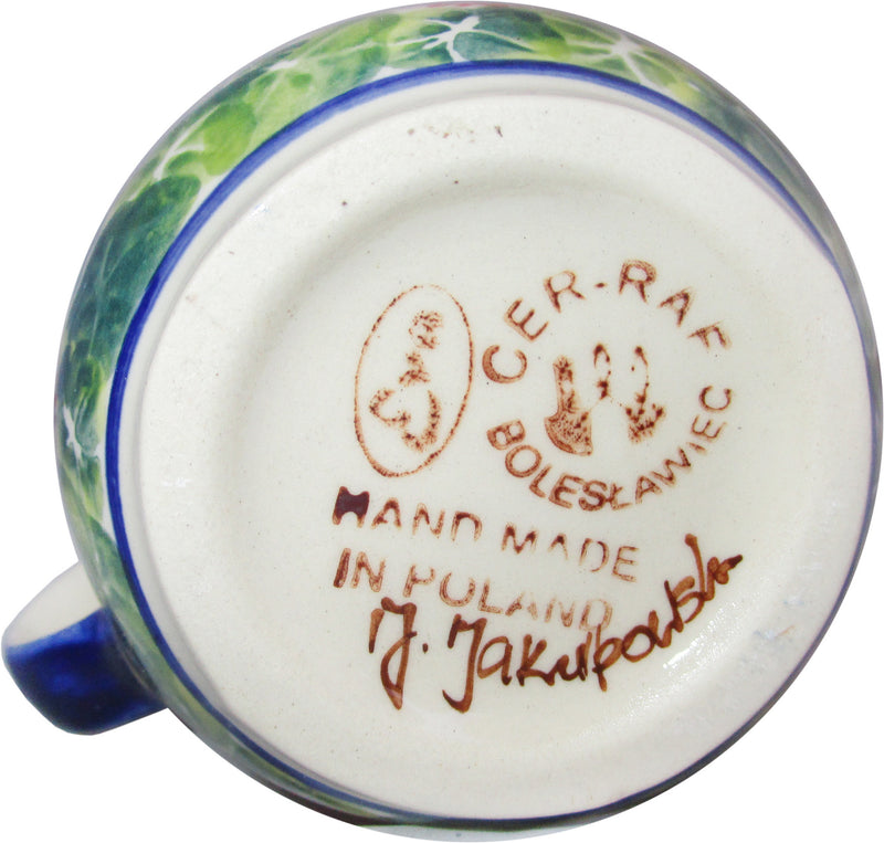 Boleslawiec Polish Pottery Stoneware UNIKAT Creamer Milk Jug "Wild Roses"
