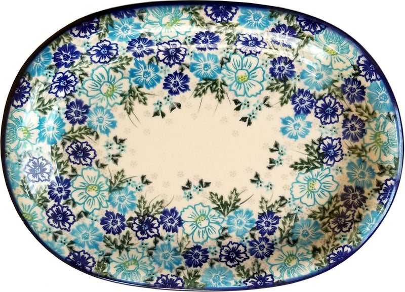 Boleslawiec Polish Pottery UNIKAT Serving Platter "April" from Eva&