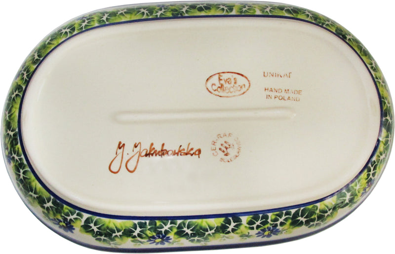 Boleslawiec Polish Pottery UNIKAT Serving Platter 9.25" long "Serenity"