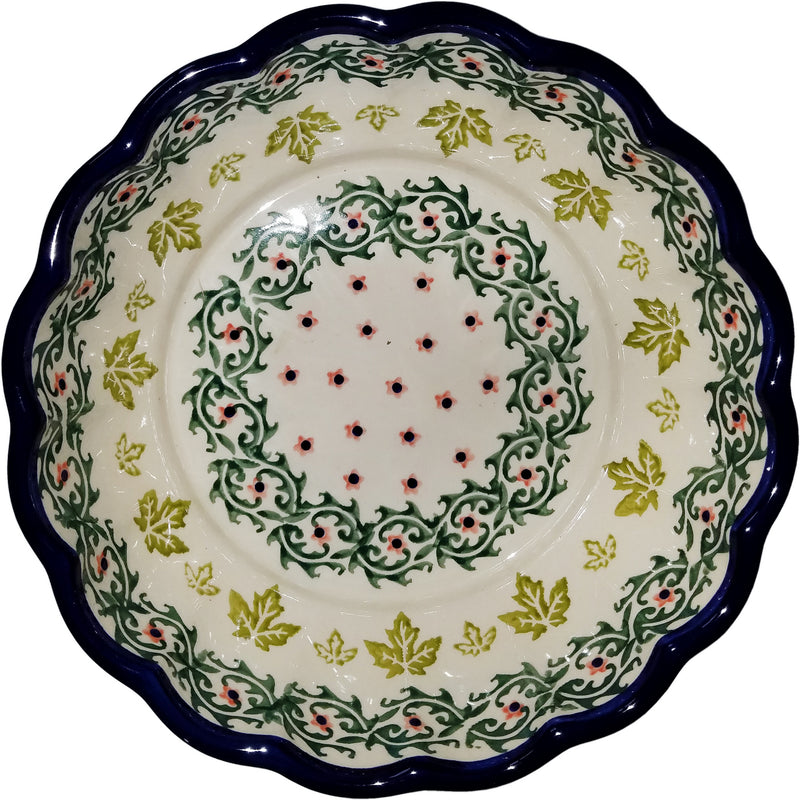 Boleslawiec Polish Pottery UNIKAT Medium Scalloped Serving Bowl "Vermont"