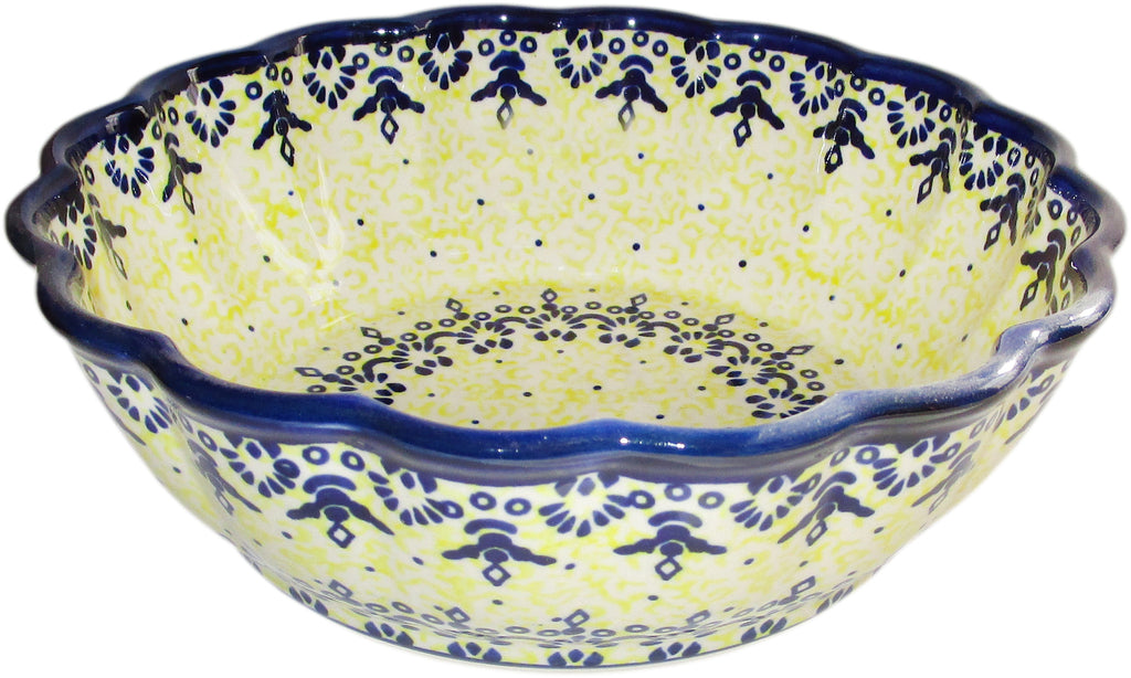 Boleslawiec Polish Pottery Scalloped Serving Bowl